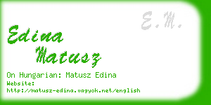 edina matusz business card